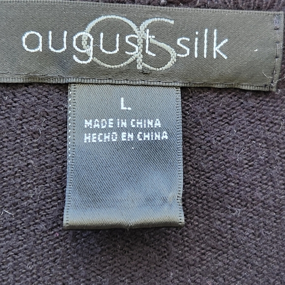 August Silk Cardigan Women's Large Black Floral Sweater Neutral Dark Romantic - Picture 3 of 11